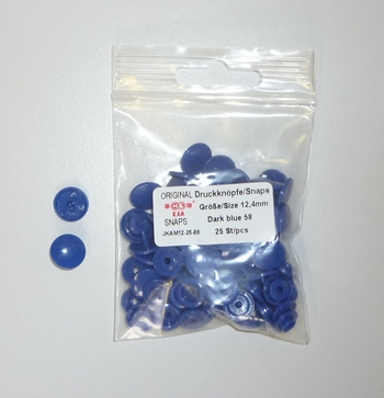 Kamsnap press-buttons 12.4mm (25 pcs), Dark Blue 58